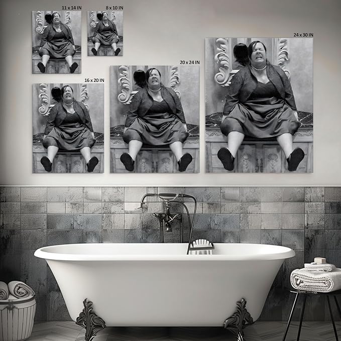 Funny Bathroom Canvas Wall Art, Toilet Paper Humor Poster, 20x24 Inch | Hilarious bathroom comedy decor and modern toilet artwork, gag gift for home, guest bath or office, Humor Style-06