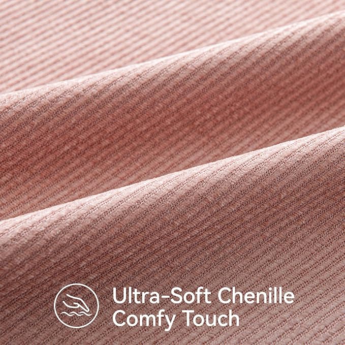 a moment Pack of 2 Decorative Chenille Throw Pillow Covers with Twill Cushion Covers for Sofa Living Room Couch Bed 20x20 Inch,Crafted Border Blush Pink