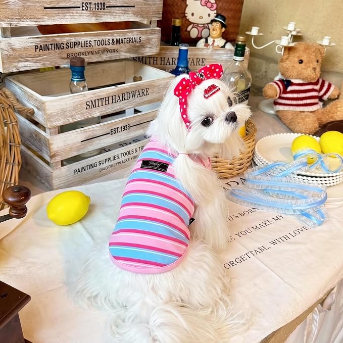 Soft Striped Dog Shirt, Cozy Warm pet Vest for Small Medium Dogs, Classic Puppy cat Clothes for Indoor Outdoor Outfits