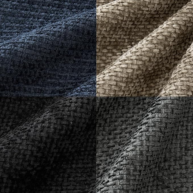 MIULEE Soft Decorative Chenille Pillow Covers Navy Grey 20x20 Pack of 4 | Modern Home Decor, Gray to Navy Set, Couch Throw Pillows, Farmhouse Boho Cushion Covers for Sofa Bed Living Room