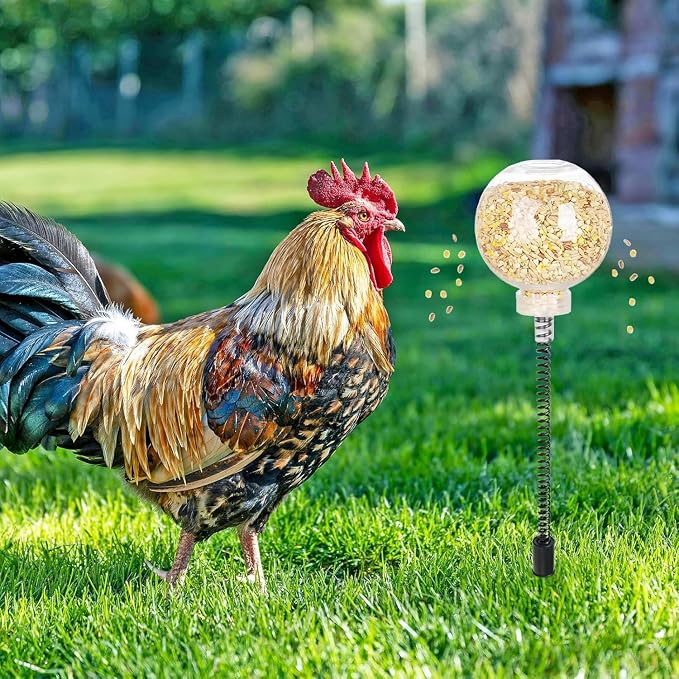 2PCS Chicken Pecking Toys – Swinging Slow Feeder Treat Dispenser for Chickens, Ducks, Birds, Parrots – Poultry Coop Enrichment Toys for Pecking and Foraging Fun