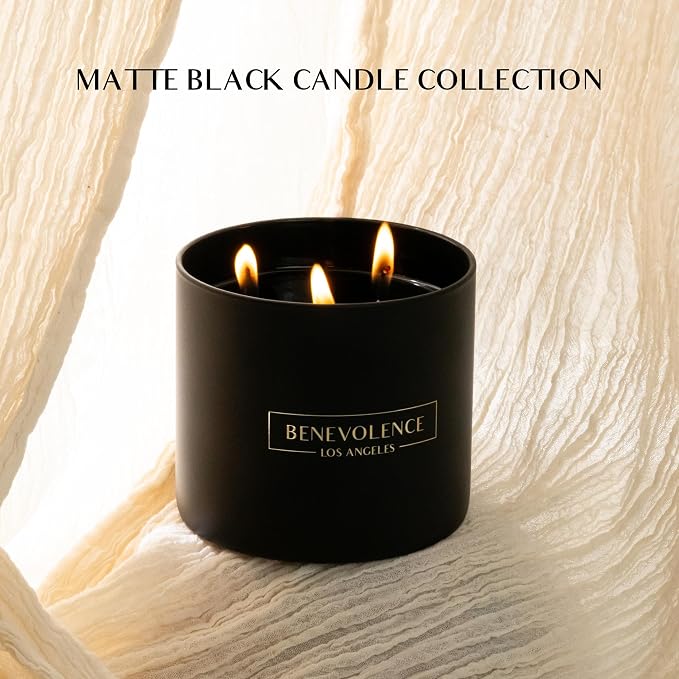 Benevolence LA Premium Black Berries Large 3-Wick Scented Candle – 45-Hour Burn – Luxury Natural Soy Candle for Home – Aromatherapy & Room Decor – 14.5oz
