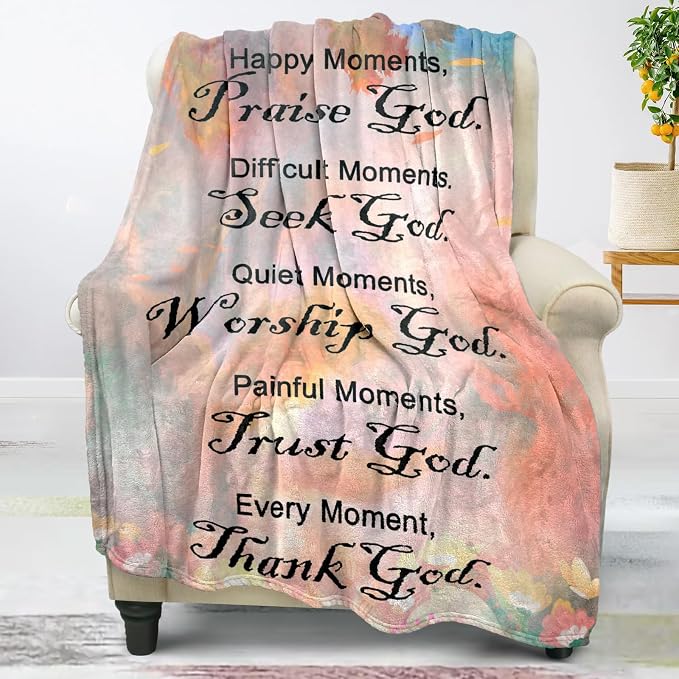 Christian Faith Inspirational Soft Throw Blanket - Religious and Spiritual Gift for Women/Men, Adults/Kids - Personalized 40"x60"