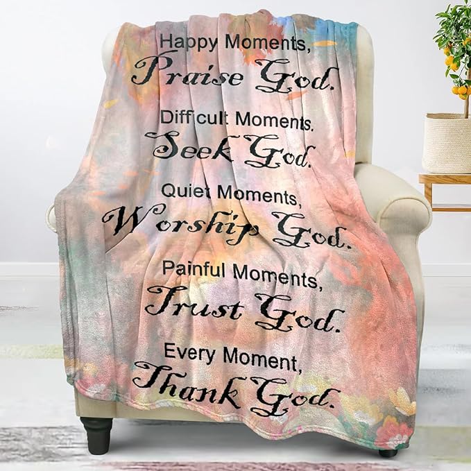 Christian Faith Blankets - Soft Throw, Personalized 60"x80", Religious & Spiritual Gifts for Women & Men