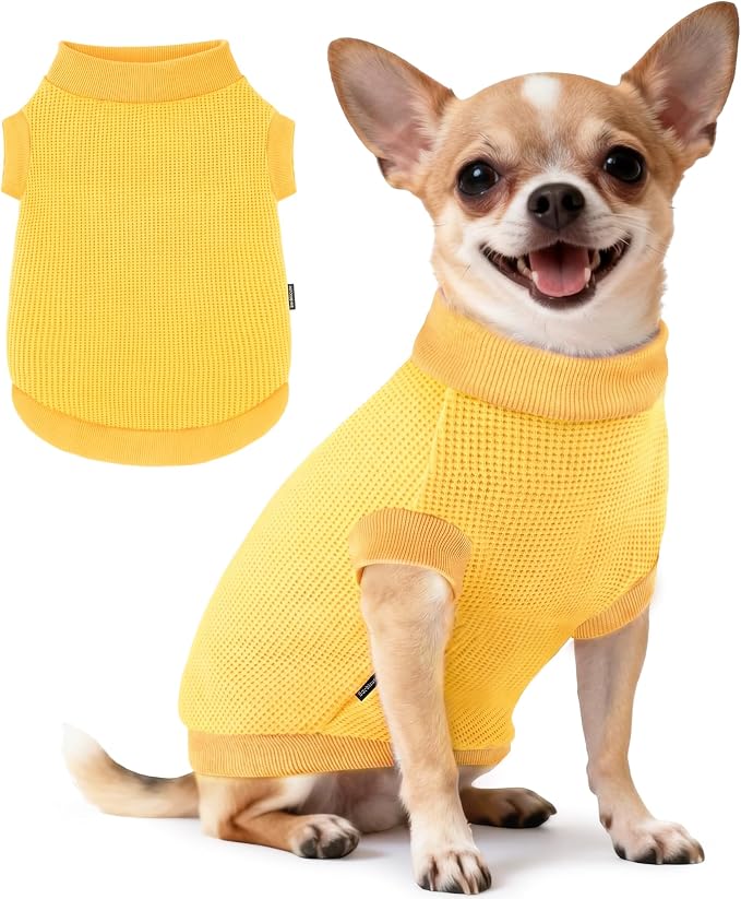 1 Pack Dog Shirt for Small Supplies Functional Waffle Dog Clothes Warm Soft Sweatshirt Outfit for Dogs Cats Pet Apparel