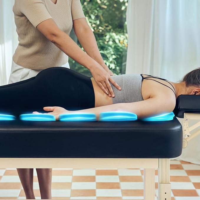 AirMaster-I 30" Professional Stationary Massage Bed | AirWave Compression & Full-Body Stretching | 3D Lumbar Traction Support | Spa & Home Wellness Table - Black/Natural