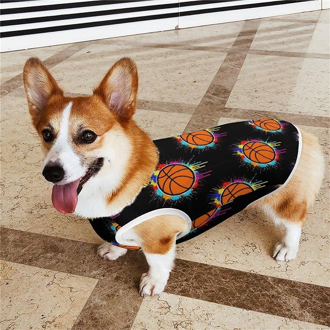 Soft Breathable Clothes Puppy Vest Cat Cute T Shirt Costumes Dog Shirt Orange Basketball