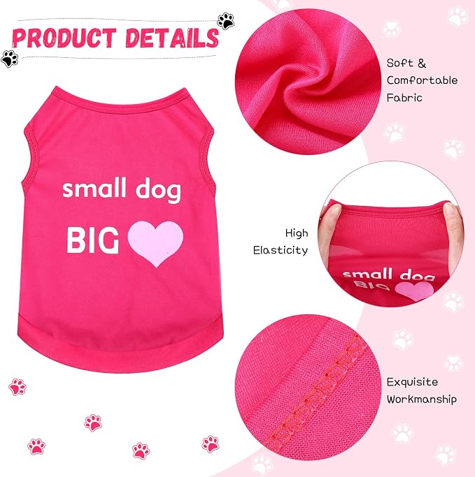 Reginary 8 Pieces Dog Shirts Girl Small Dog Clothes for Chihuahuas Yorkies Female Puppy Shirts Printed Pet Outfit Cute Breathable Soft Valentine's Day Doggie Cat Lovers Gift(Cute Pattern,Size M)