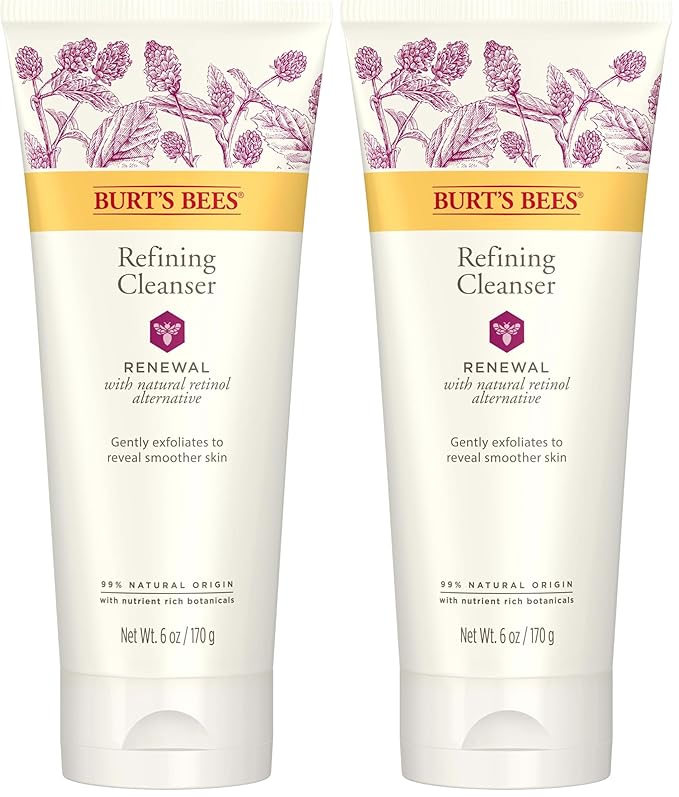Burt's Bees Renewal Refining Cleanser with Bakuchiol Natural Retinol Alternative,6 Oz (Package May Vary),(Pack of 2)