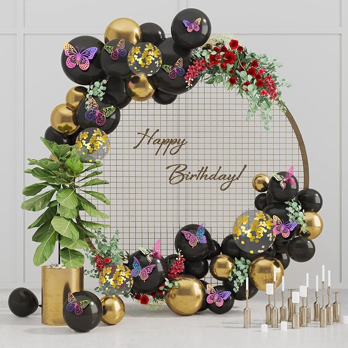 SAOROPEB 3D Butterfly Wall Decor 48 Pcs Laser Purple Butterfly Decorations | 4 Styles 3 Sizes, Birthday Decorations Butterfly Party Decorations Cake Decorations, Removable Stickers