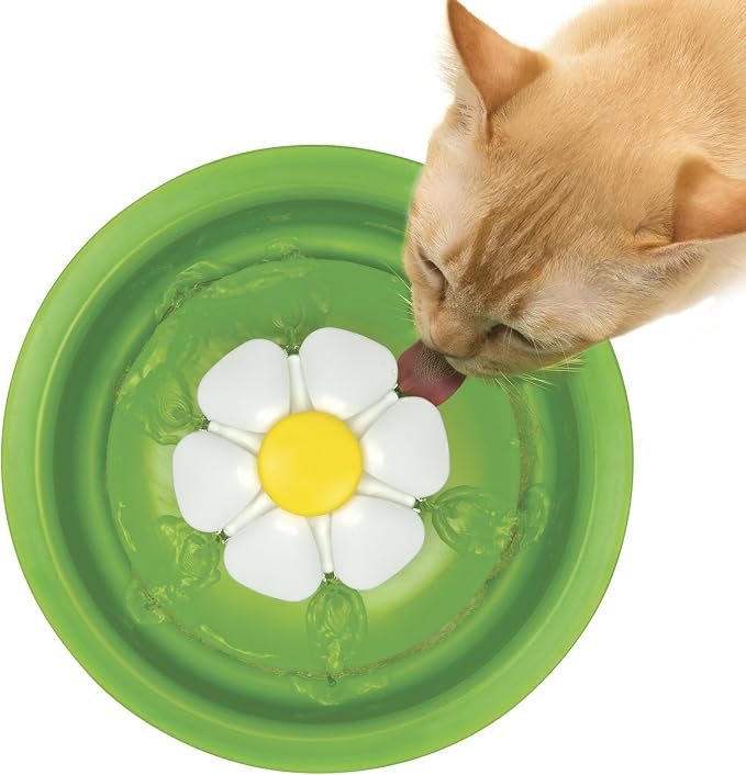 Catit Flower Fountain with Triple Action Filter,Cat Drinking Water Fountain,3 L,Green,(Pack of 6)