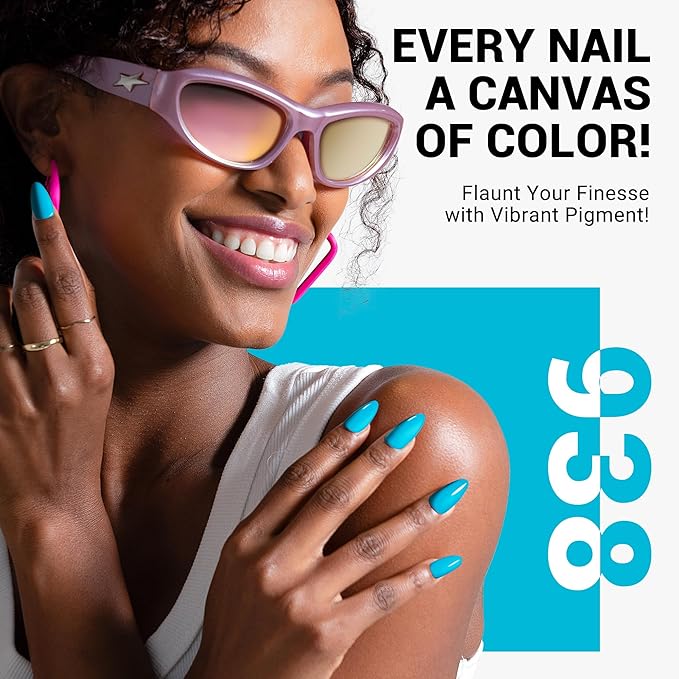 MelodySusie Thick Ocean Blue Gel Nail Polish,0.5fl oz Nails Soak Off UV LED Light Baby Blue Gel Polish Christmas Gift for Women Nail Art Manicure Salon DIY Nail Design Decoration at Home-938