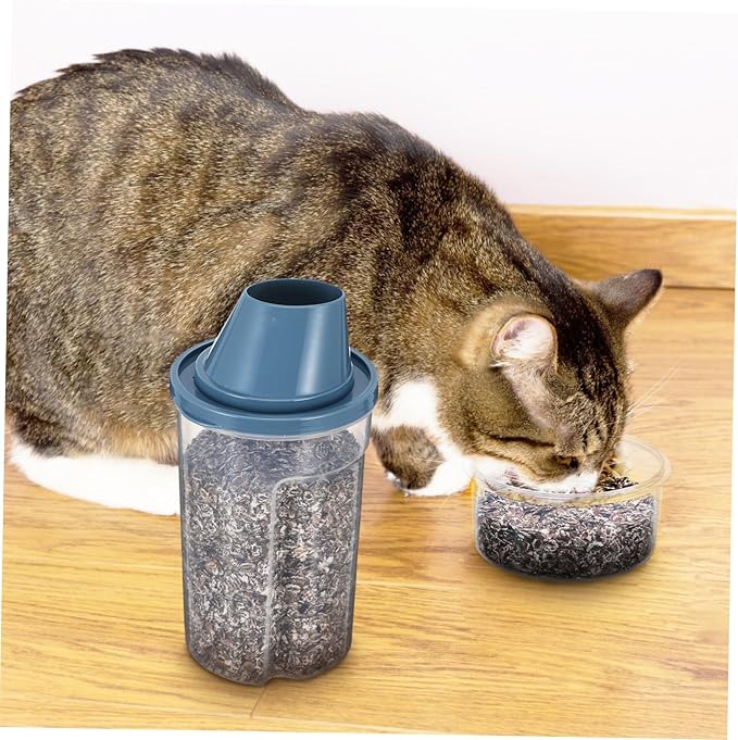 2Pcs Airtight Pet Food Storage Containers Clear Dog Food Bin with Tilted Spout No Spill Design for Cats and Dogs
