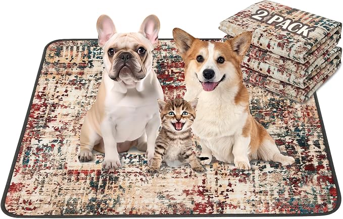 Washable Pee Pads for Dogs, Reusable Puppy Pads 36"x 41" 2 Pack | Leak-Proof, Super Absorbent Potty Training Pads With Non-Slip Backing For Crates, Floor, Playpen, Whelping & Furniture