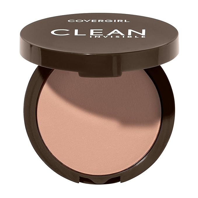 Covergirl Clean Invisible Pressed Powder, Lightweight, Breathable, Vegan Formula, Creamy Beige 150, 0.38oz (Pack of 2)