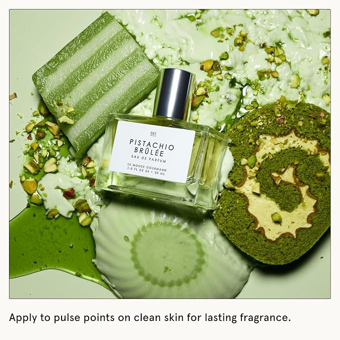 Le Monde Gourmand Pistachio Brûlée Eau de Parfum Spray Perfume for Women, Milky Mousse, Pistachio Crumbs & Vanilla Bean Gourmand Scent, Vegan & Cruelty Free, 1 fl oz (30 ml)