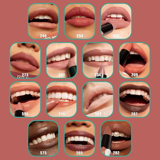 3INA The Lipstick - Moisturizing Lipstick for Women - Semi-Matte Satin Finish with 5-Hour Long Wear - Highly Pigmented and Comfortable - 504-0.16 oz
