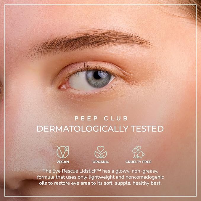 Peep Club Anti-Aging LidStick – Optometrist Formulated Overnight Eye Balm For Fine Lines, Hydrating, Soothing, Perfect for Sensitive Eyes, Oat Ceramides, Primrose & Manuka Oil, Vit C, Travel-Friendly