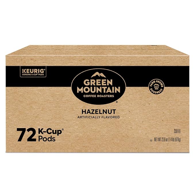 Green Mountain Coffee Roasters Hazelnut Keurig Single-Serve K-Cup pods, Light Roast Coffee, 72 Count