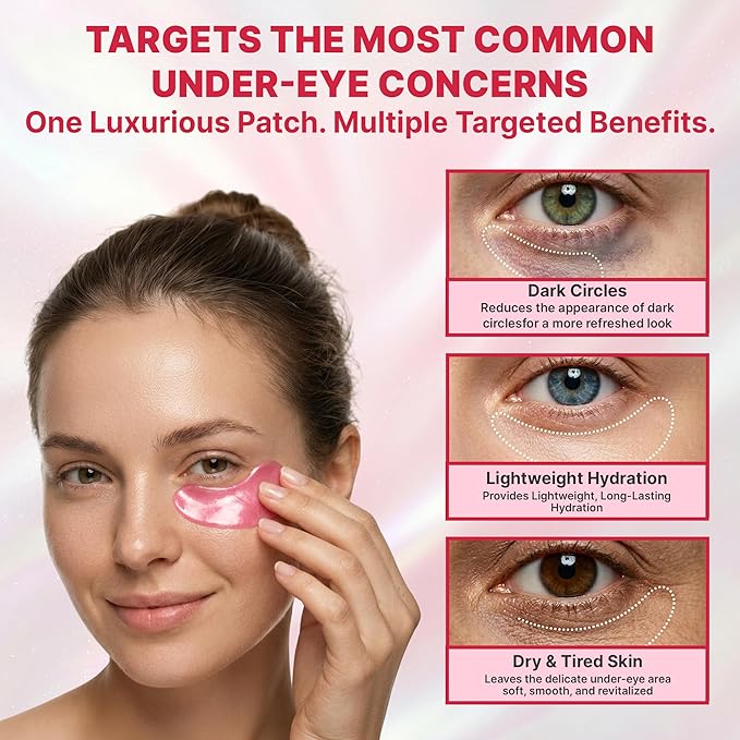 19/90 PDRN Revitalizing Hydrogel Eye Patches for Dark Circles & Puffiness - Pink, Caffeine, Hyaluronic Acid, Hydrating Treatment for Women - Under Eye Mask, Brightening, Cooling - Pink (15 Pairs)