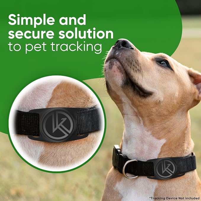 Tile Sticker Dog Collar Holder (2022): Extra-Durable, Lightweight, and Protective Tracking Case - Track Your Pet Using Android or Samsung Smart Phone - for Dogs and Puppies by Kitty Kompass (Blue)