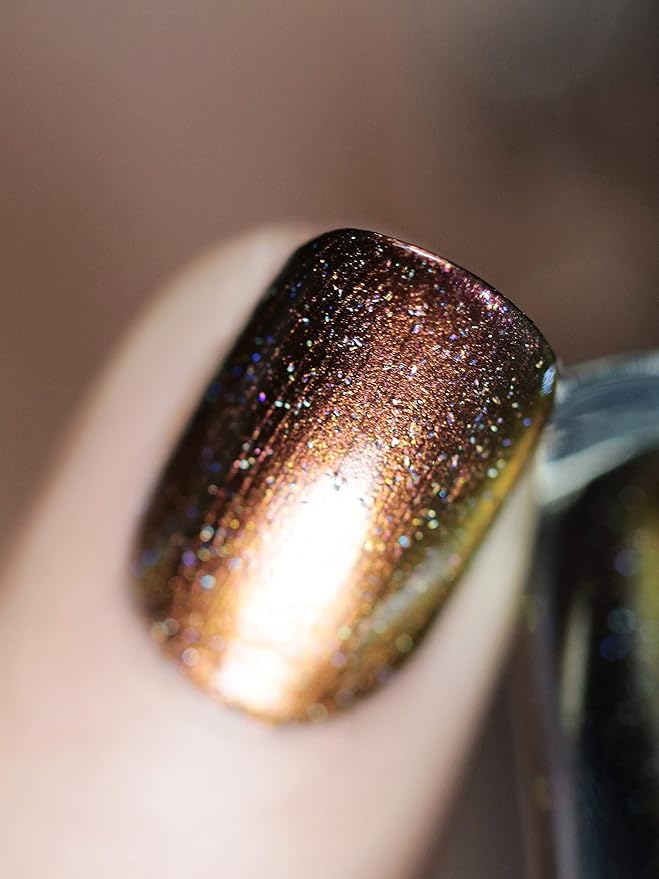ILNP Greatness (H) - Red to Gold Holographic Ultra Chrome Nail Polish, Chip Resistant, 7-Free, Non-Toxic, Vegan, Cruelty Free, 12ml