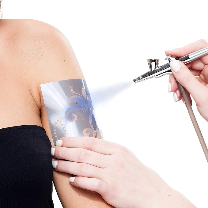 Custom Body Art Blue Airbrush Body Paint 1oz - Alcohol-Based, Waterproof, Body Paint for Adults, Cosplay, Temporary Tattoos