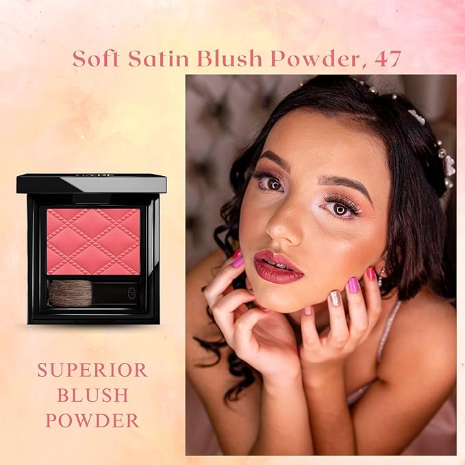 GA-DE Idyllic Soft Satin Blush Powder, 47 - Makeup Powder for Cheeks - Silky Color, Buildable Texture, Sheer to Dramatically Flushed Look - 0.28 oz