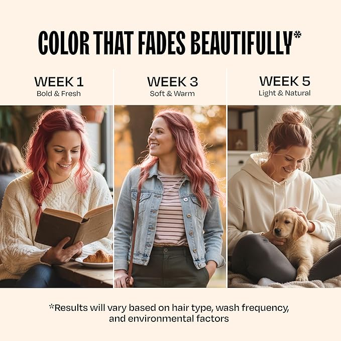 Overtone Semi Permanent Hair Color Conditioner, Golden Rose, 8 oz, Nourishing, Damage-Free, Color Depositing Mask for All Hair Types with Shea Butter & Coconut Oil, Vegan & Cruelty-Free
