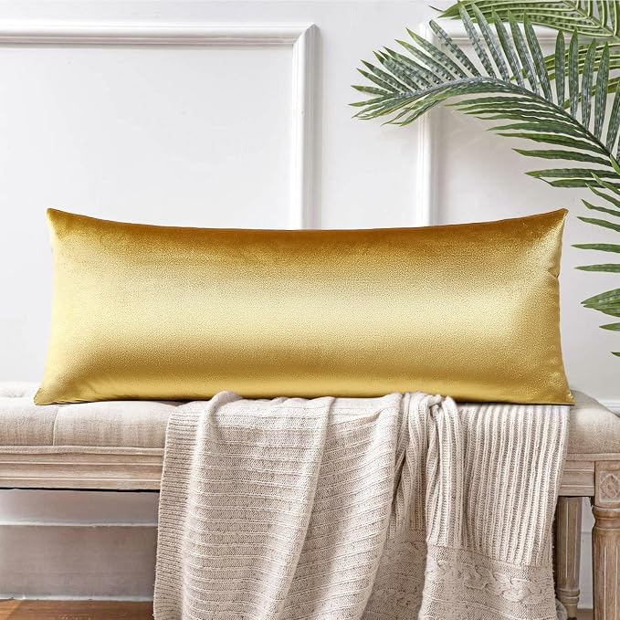 Artscope Luxury Velvet Pillow Covers Super Soft Decorative Rectangle Throw Pillow Covers Case Cushion Covers for Sofa Couch Bedroom Car Decor 14x36 Inch Shimmery Gold