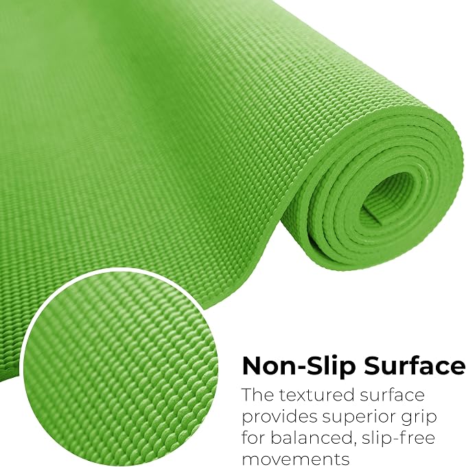 10-Pack Yoga Mat, 68" x 24" Non Slip Exercise Mat, 4mm Thick Gym Mat for Fitness and Stretching, Bulk Non Toxic Yoga Mats for Schools and Studios