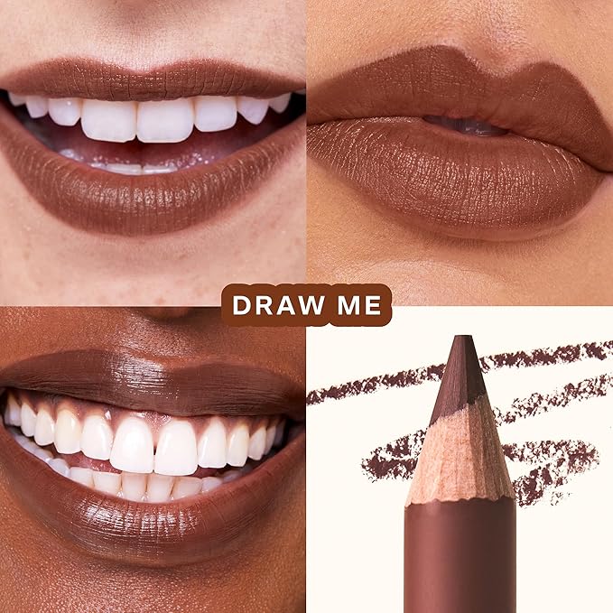 Tower 28 OneLiner - Multi-Use Creamy Lip Liner, Eyeliner & Face Makeup Pencil for Sensitive Skin - Hydrating, Vegan Formula with Shea Butter - Matte, Long-Lasting Finish - Chocolate Brown (1 Count)