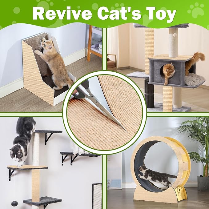 ENONCI 47.2x15.8 Cat Scratcher Mat, Self-Adhesive Wall Corner Cat Scratcher Pad