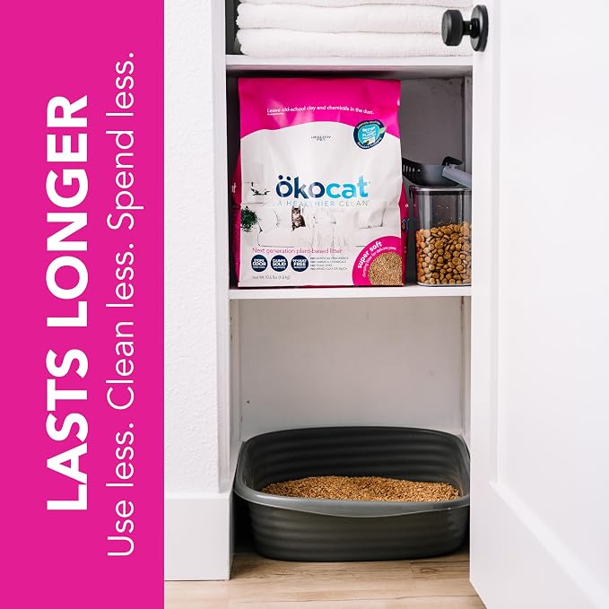 ökocat Super Soft Natural Wood Clumping Cat Litter, Odor Control, 22 Lbs