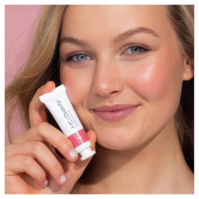 MCoBeauty - Cheek and Lip Tint - Gel-Cream Formula for Buildable Color - Multi-Use Tint for Lips and Cheeks - Dusk, Cherry Red Shade -Liquid blush for Cheeks & Lips