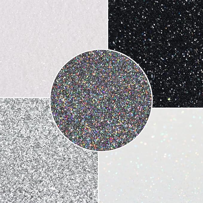 MARBLERS Cosmetic Grade Fine Glitter 5-Pack [Mono Beauty] 0.90oz (25g) | Non-Toxic | Vegan | Cruelty-Free | Eyeshadow, Nail Polish, Nail Art | Festival, Rave & Party Makeup | Body & Face