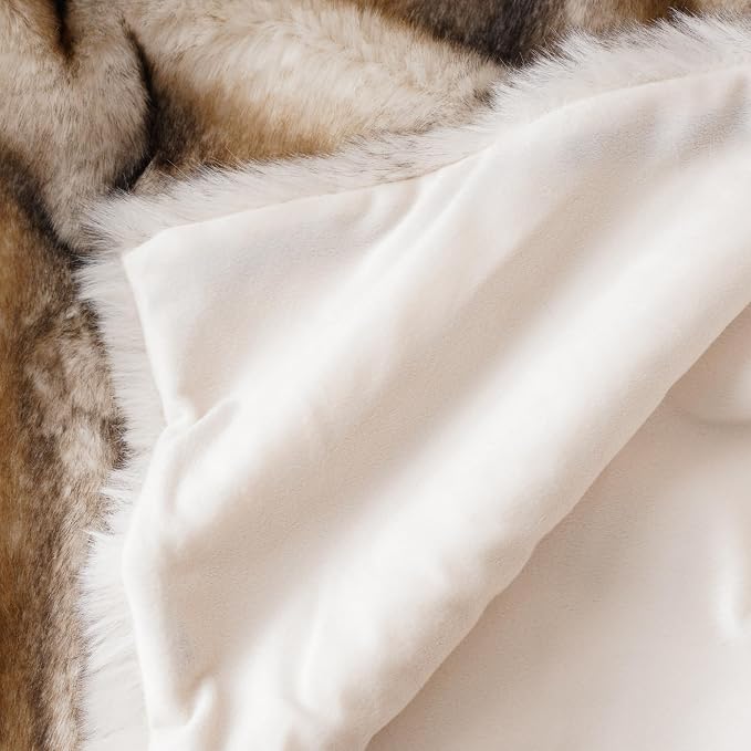 BATTILO Luxury Faux Fur Throw Blanket for Couch, 50"x60", Thick, Smoothly | Super Soft Warm Furry Fuzzy Fluffy Cozy Mink Fur Blanket for Bed, Sofa, Chair, Living Room, Bright Colors