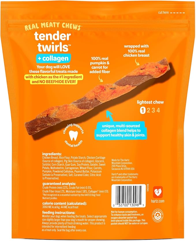 Oinkies Tender Twirls + Collagen Rawhide‑Free Dog Chews, 20 Count