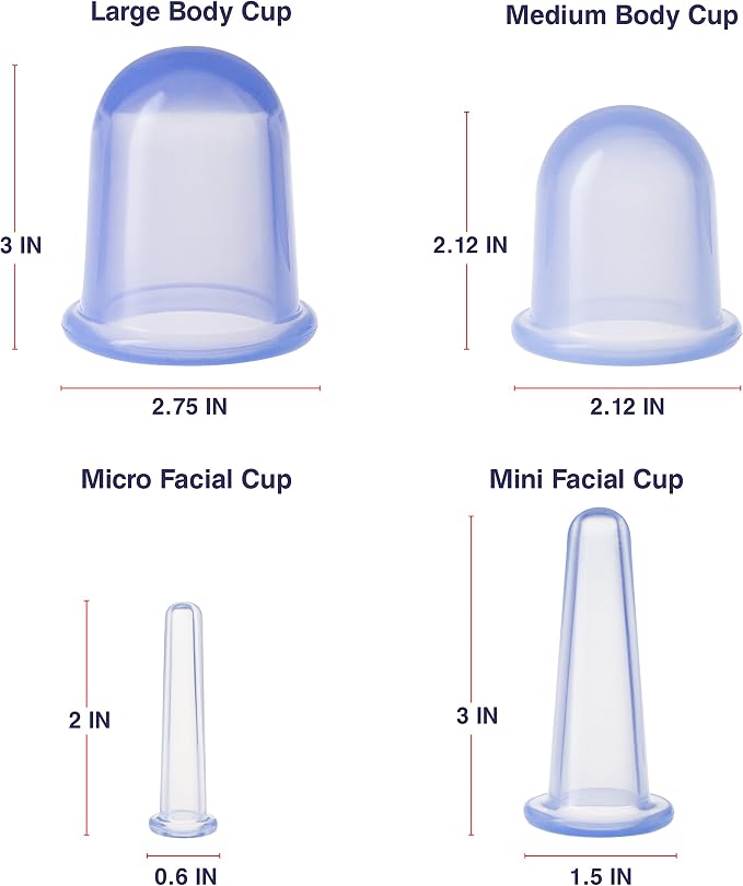 Body Cupping Therapy Sets - Sandine Face Cupping Set - Facial Cupping System - Silicone Massage Cups - Cupping for Cellulite Kit - Ideal to Shape Your Cheeks, Chin by Sandine (Blue)