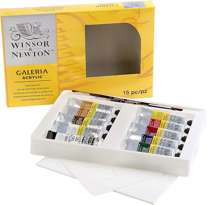 Winsor & Newton Galeria Acrylic Paint, 10 x 60ml (2--oz), Complete 14 Piece Set