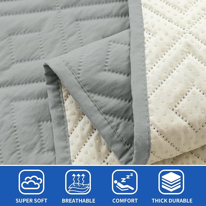 2026 Waterproof Sofa Dog Blanket (30"x53") Comfy Loveseat Couch Mat for Pets with Anti-Slip Back, Universal Incontinence Lightweight Liner Pad for Furniture Car Picnic etc Durable Washable, Light Grey