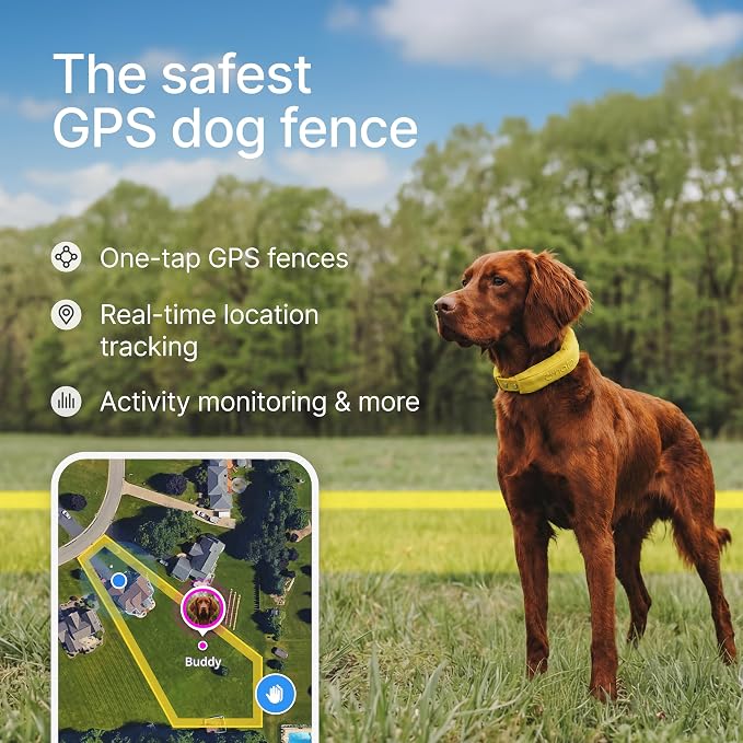 Halo Collar 5 GPS Wireless Dog Fence, Midnight | Keep Your Dog Safe with Custom Boundaries, Real-Time Tracking, and Instant Alerts at Home, Away, or Off-Grid