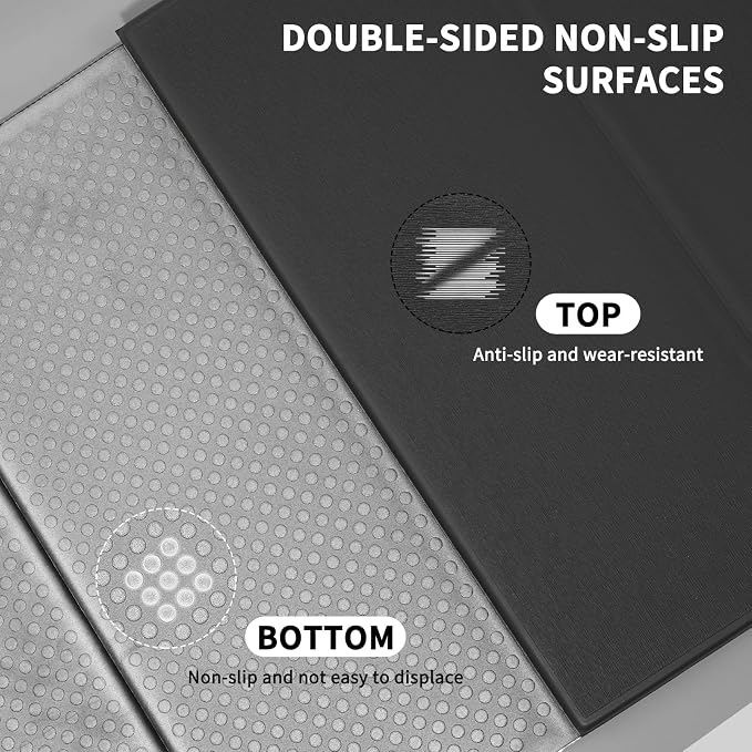 Foldable Extra Large Yoga Mat 74"×31.5", 8mm Double-Sided Non Slip Lightweight Fitness Mat for Man & Woman, Portable for Home Studio & Travel