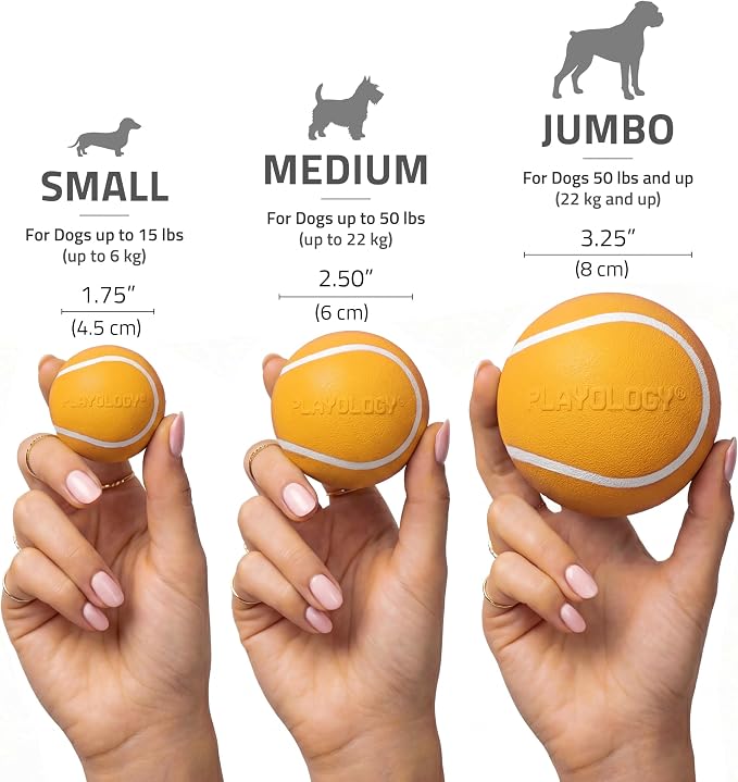 Playology Squeaky Chew Ball Dog Toy - Jumbo, Cheddar Cheese Scent