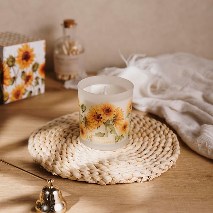 ROMIIE ZOI Fall Candle - Sunflower Fields - 6oz Soy Wax Candle for Autumn, Floral Aroma - Cozy Gift for Women and Men, Home Decor