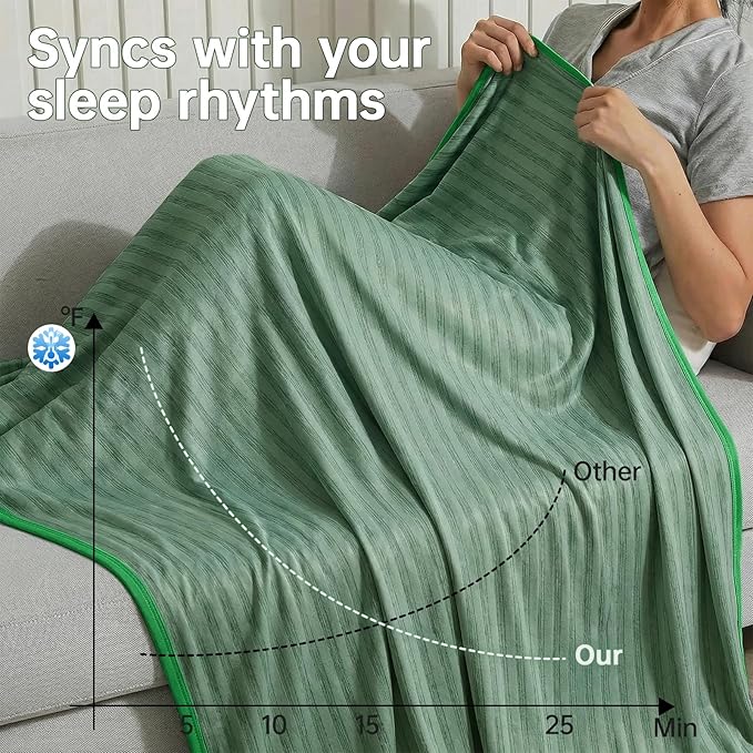 Guohaoi Cooling Blanket for Hot Sleepers and Night Sweats 90"x90" Queen | Arc-Chill Q-Max >0.5 Cool Fiber,100% Oeko-Tex Certified Lightweight Summer Blanket for Travel/Outdoor Ultra Cold Breathable