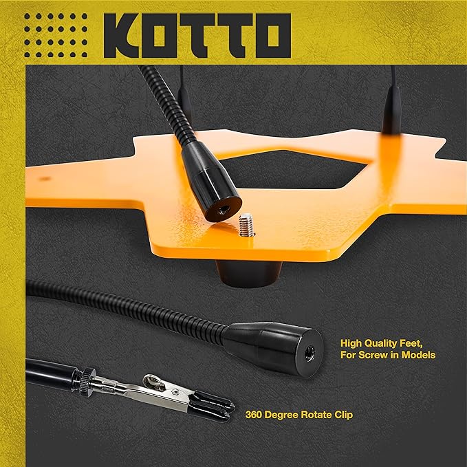 KOTTO LED Lighted Magnifying Third Hand Soldering PCB Holder Tool Five Arms Helping Hands Crafts Jewelry Hobby Workshop Helping Station Non-slip weighted base, LED Lamp