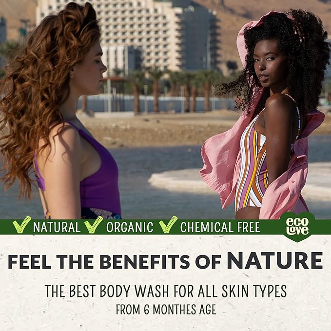 ecoLove - Natural Moisturizing Body Wash for Dry Skin - With Organic Cucumber - No SLS or Parabens - Vegan and Cruelty-Free Shower Gel, 17.6 oz