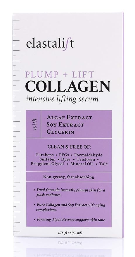 Elastalift Collagen Facial Serum Lifting, Plumping, Firming Collagen Serum For Face Improves Elasticity, Evens Skin Tone, Plumps, & Lifts Sagging Skin, Non-Greasy Wrinkle Serum, 1.75 Fl Oz, 2-Pack
