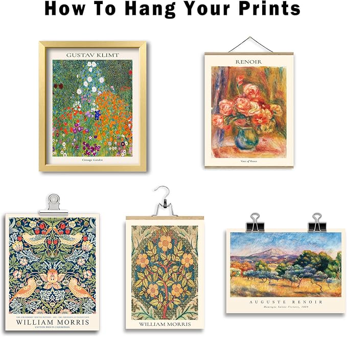 ANERZA 16 PCS Vintage Eclectic Wall Art Decor, William Morris Wall Prints for Bedroom, Posters for Room Aesthetic, Wall Collage Kit Pictures for Living Room, Colorful Dorm Gallery Home Decor